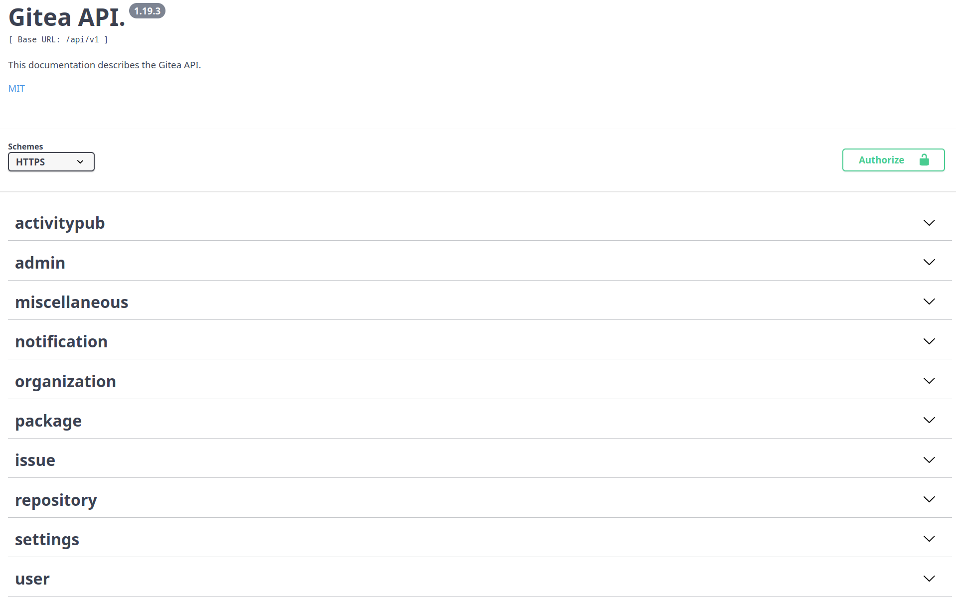 screenshot of the API blocks