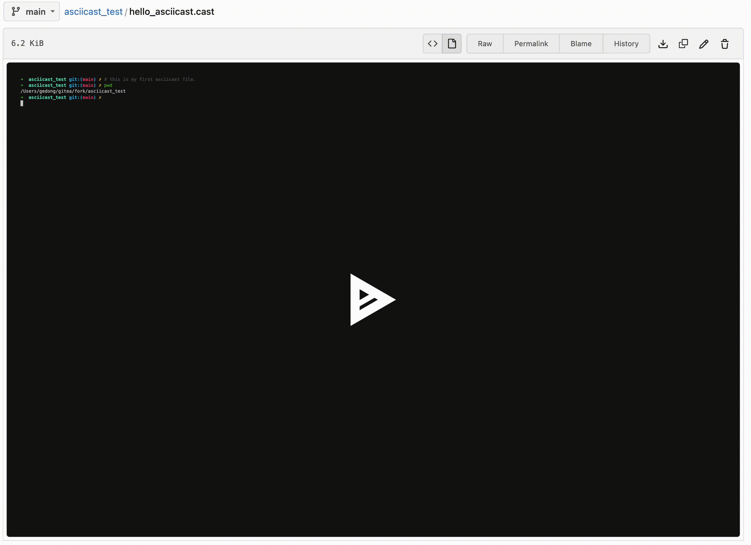 play asciicast video