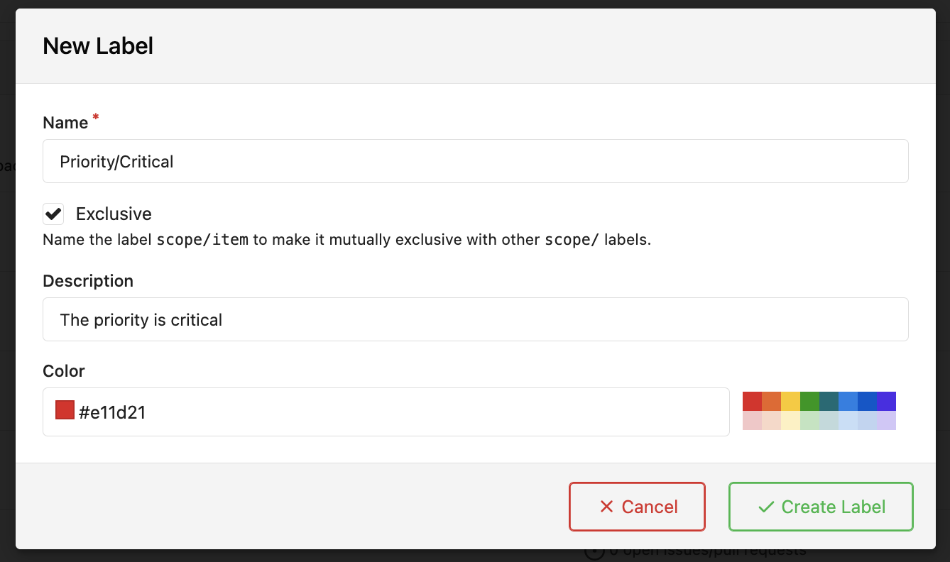 create label